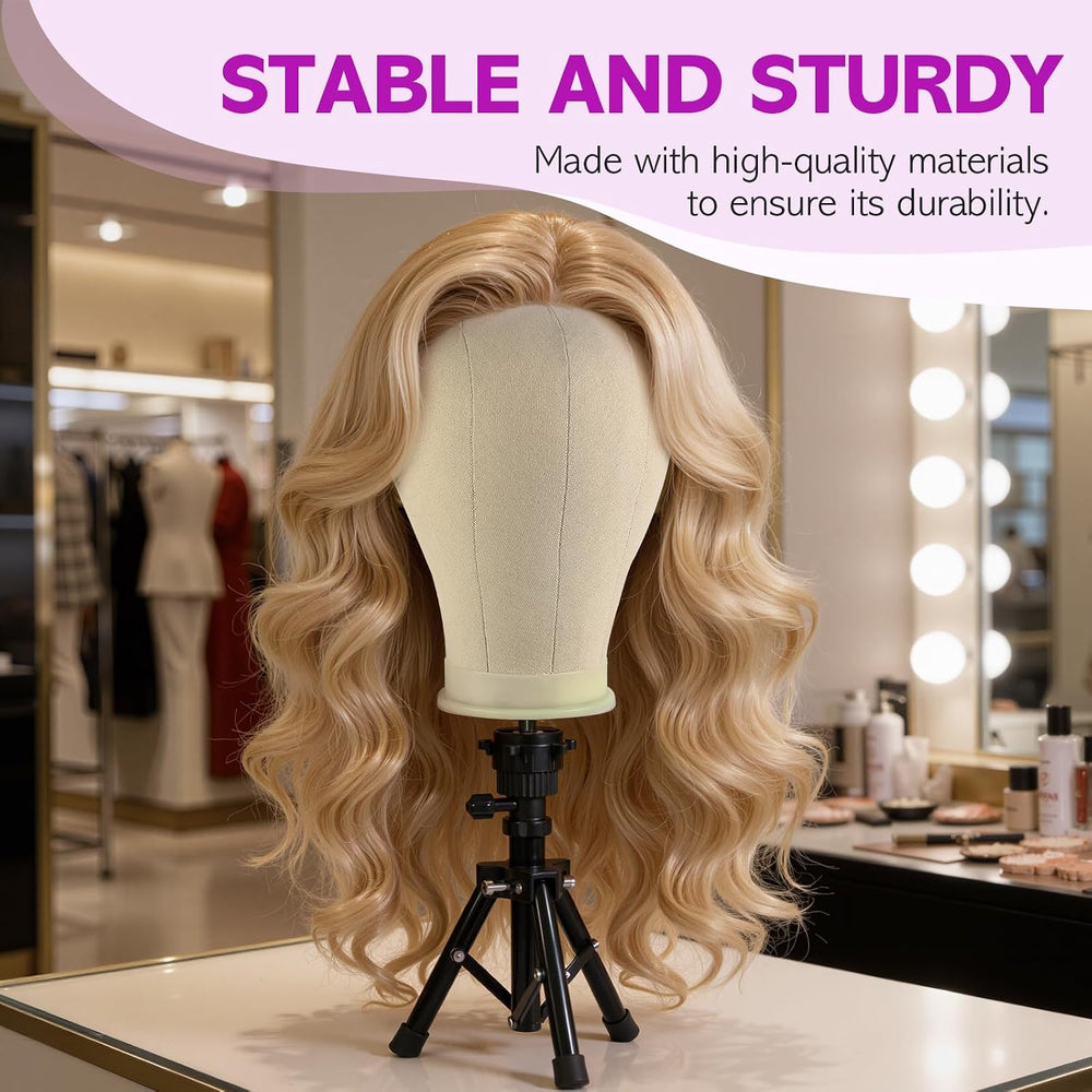 Wig Stand Wig Head Wig Stand Head Mannequin Head for Wigs with Tripod