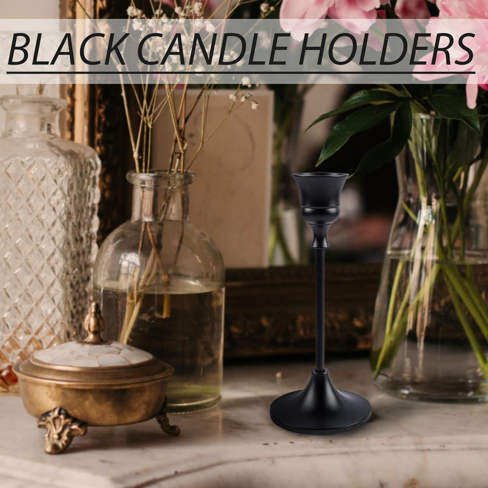BEZURA Black Taper Candle Holders Set of 6,Aluminum Alloy Candlestick Holders...