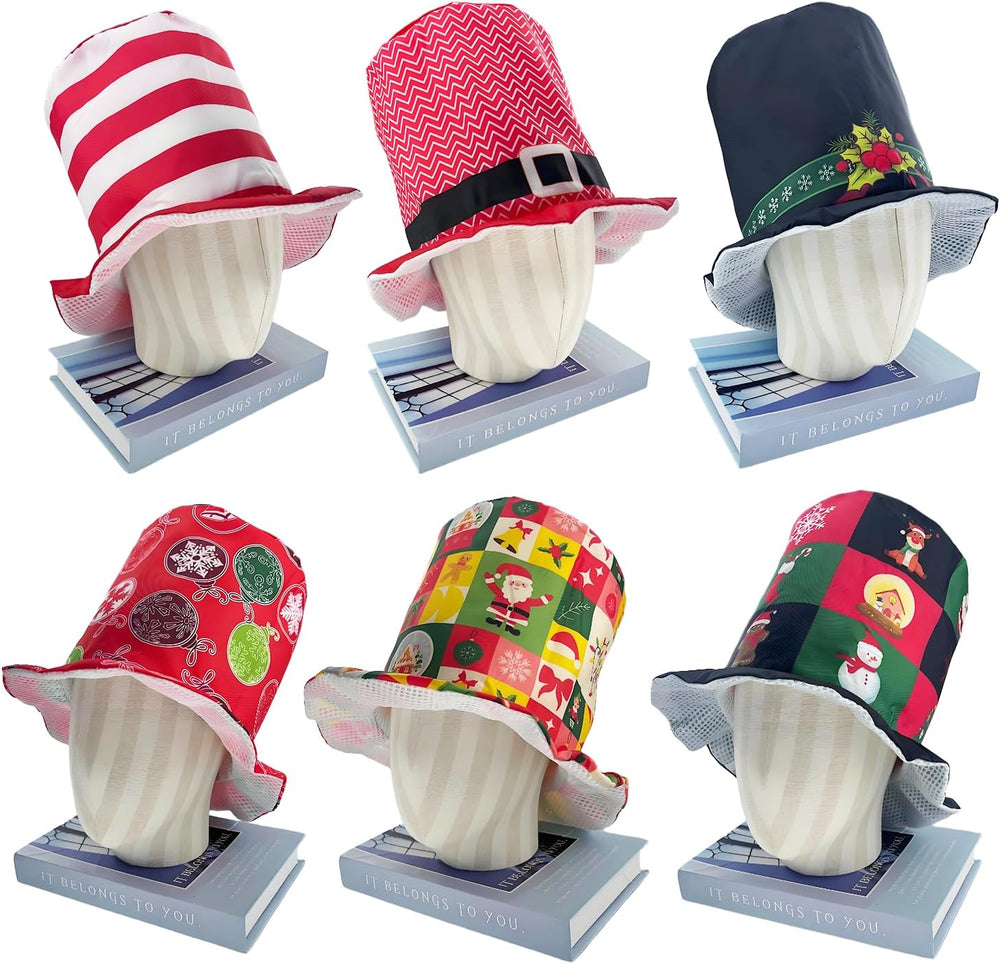 12 Assorted Pattern Funny Christmas Party Top Hats Christmas Novelty Crazy Ha...