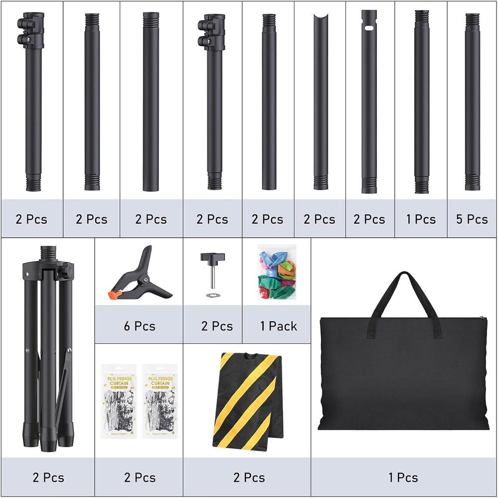 Backdrop Stand Kit - 6 Widths, 10x8.5ft Adjustable Background Stand for Parti...