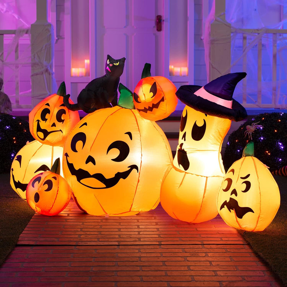 Joiedomi 6 FT Long Halloween Inflatable Outdoor Decorations, Pumpkin Blow Up ...