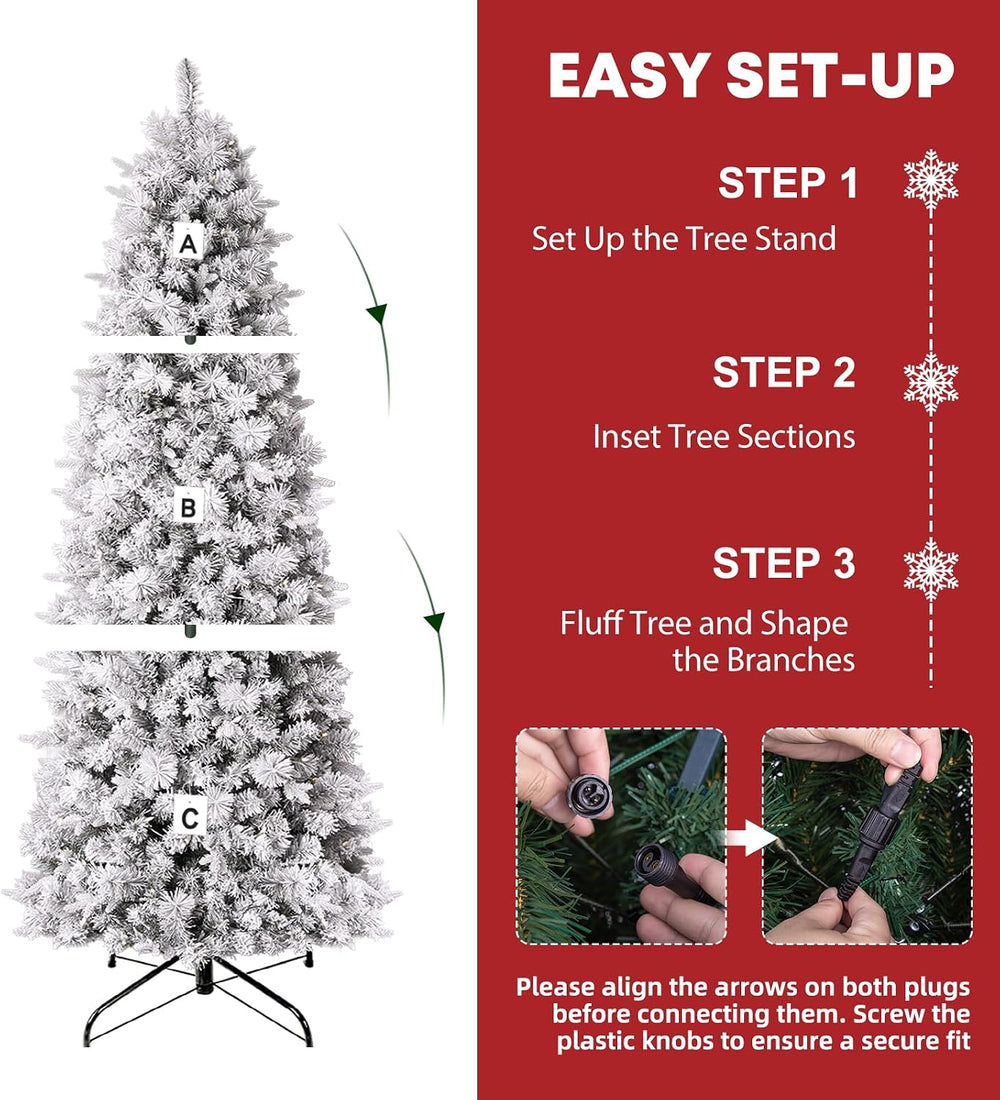 Hykolity 6 ft Prelit Pencil Christmas Tree with 150 Warm White LEDs