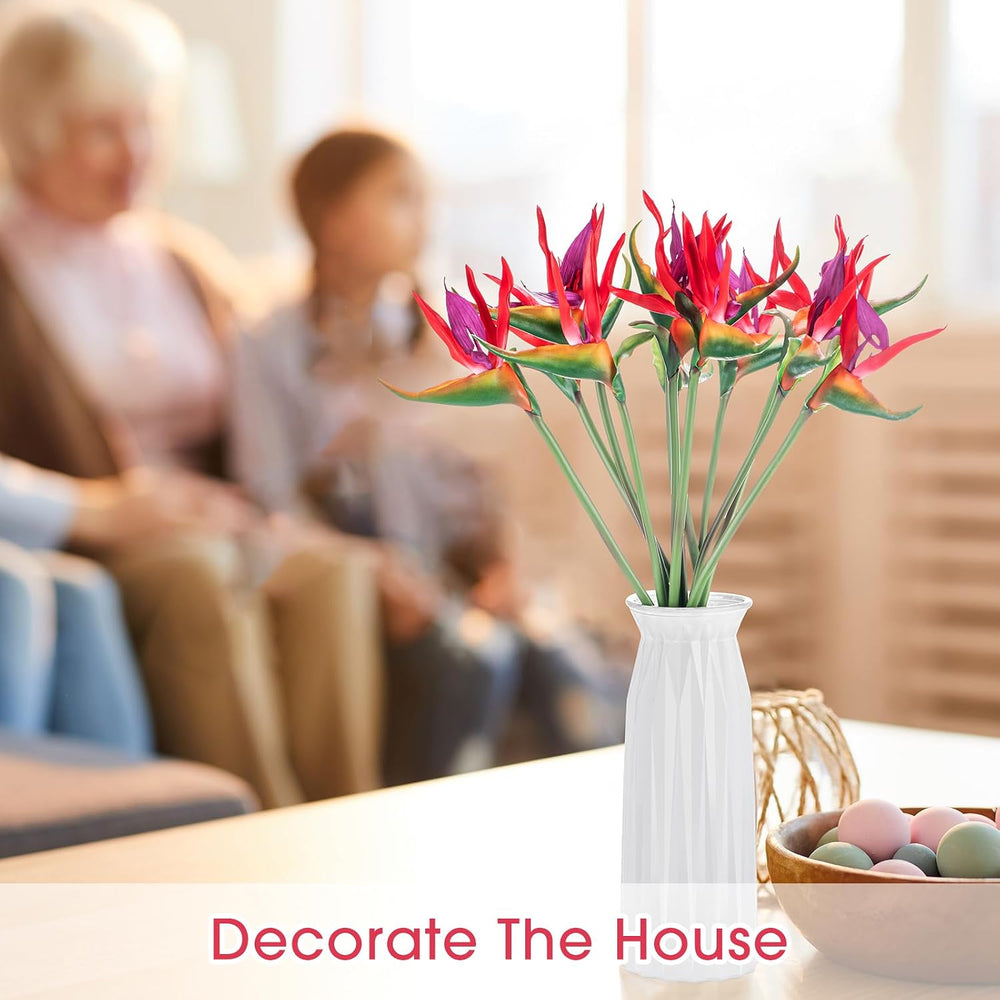 Birds of Paradise Artificial Flowers, Tropical Faux, Pink, 12 Pcs