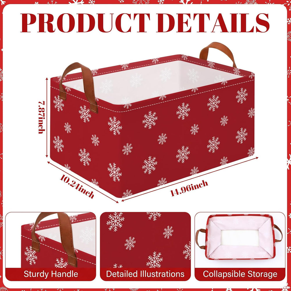 Boao 6 Pack Minimalist Christmas Storage Baskets for Gifts Collapsible