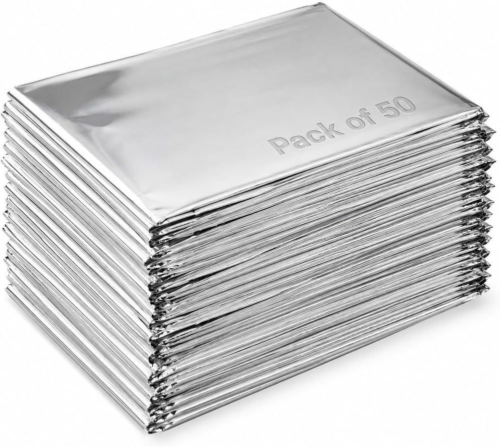 BH Lot of 50 Emergency Mylar Blankets - 84" x 52"