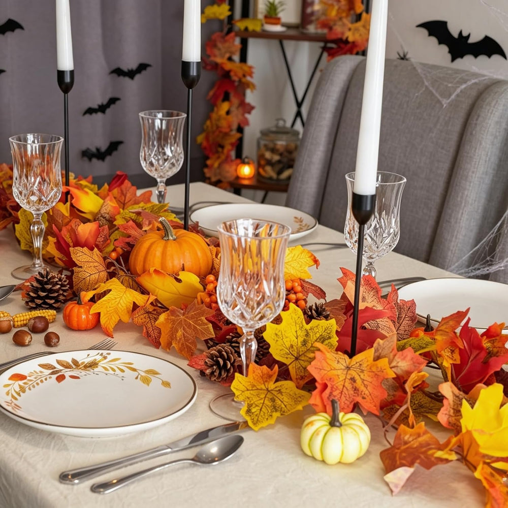 11 Pack Fall Leaf Garland, Total 64.9Ft Artificial Autumn Maple Leaves Garlan...
