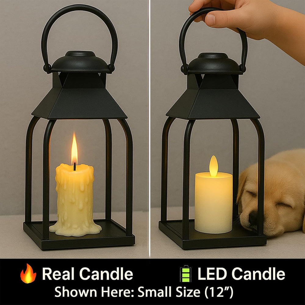 Decorative Metal Lanterns Indoor Outdoor, Candle Holder for Porch, Patio, Fir...