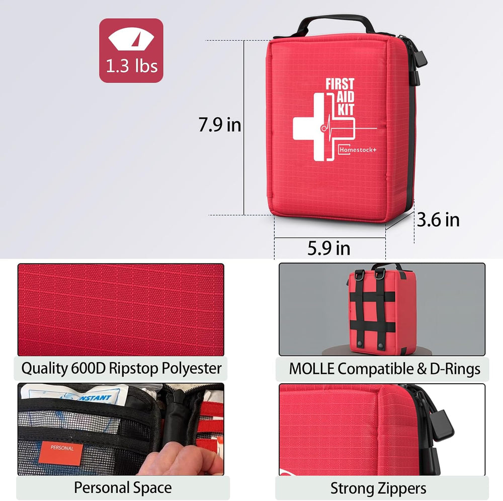 First Aid Kits - Compact First Aid Kit with Labelled Compartments Molle Syste...