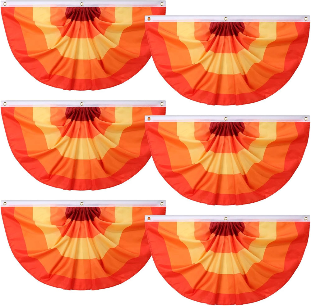 Newwiee 6 Pcs Thanksgiving Fall Bunting for Outside, Red, 2 x 4 ft