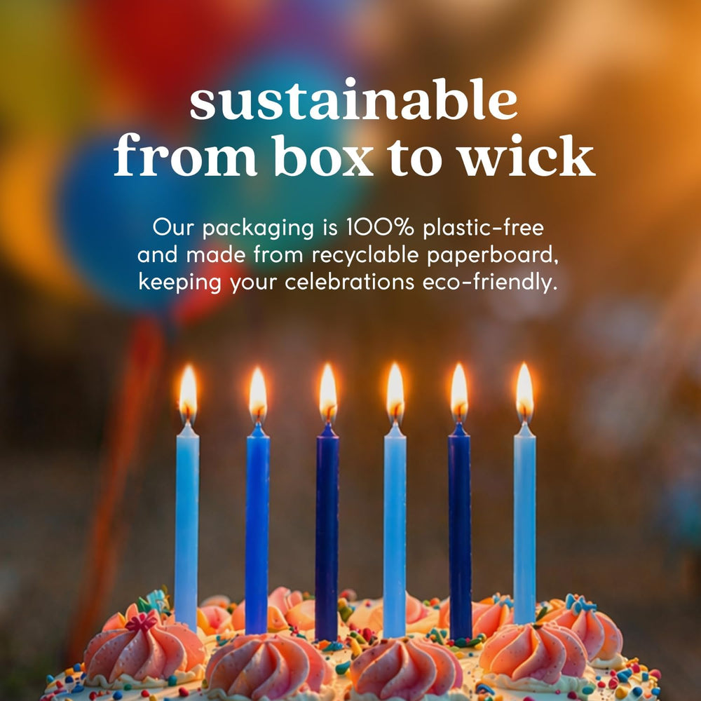 GoodLight Birthday Candles Paraffin-Free 12-Pack Blue 144 Count