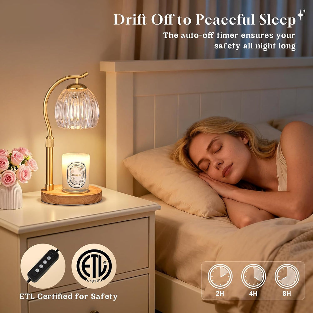 Flower Candle Warmer Lamp with 2 Bulbs- Cozy Home Decor