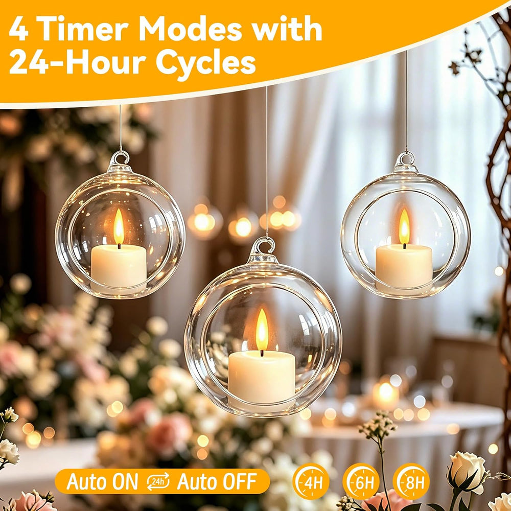12PCS Rechargeable Tea lights Flameless Tealights with Remote Timer