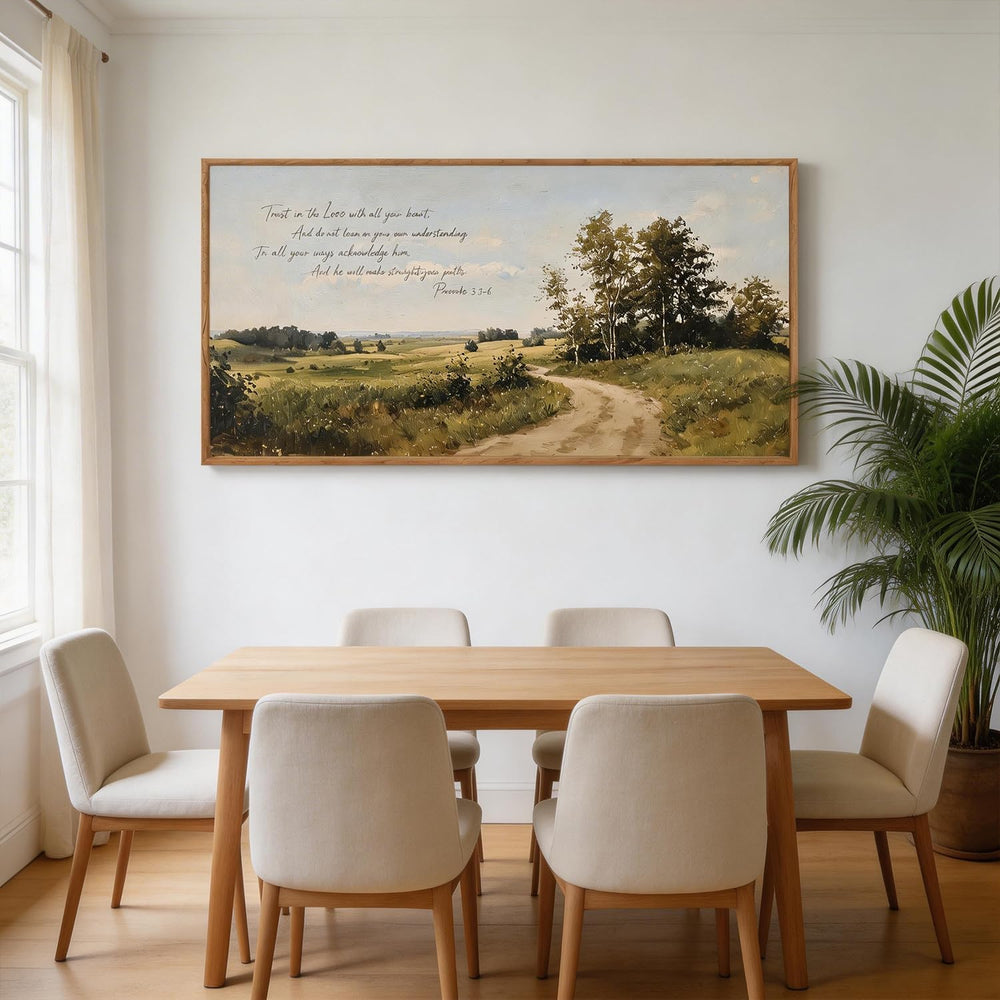 CHDITB Proverbs 3:5-6 Trust In The Lord Framed Canvas Wall Art 40x20 Inch