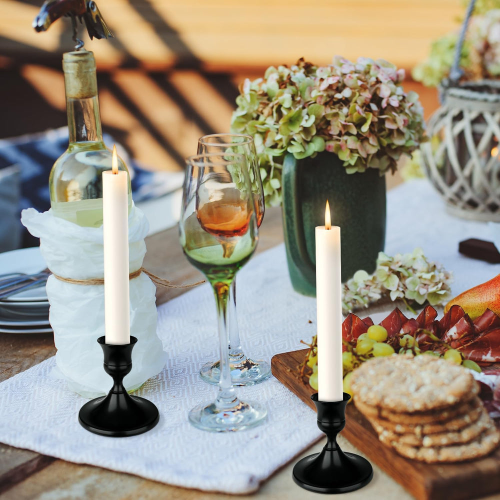 Black Candle Holder Taper Candle Holders, Set of 12 Candlestick Holders Decor...