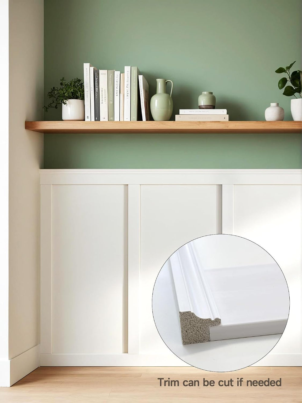 Upick Board and Batten Wainscoting Panels, Paintable, 94" x 54", White