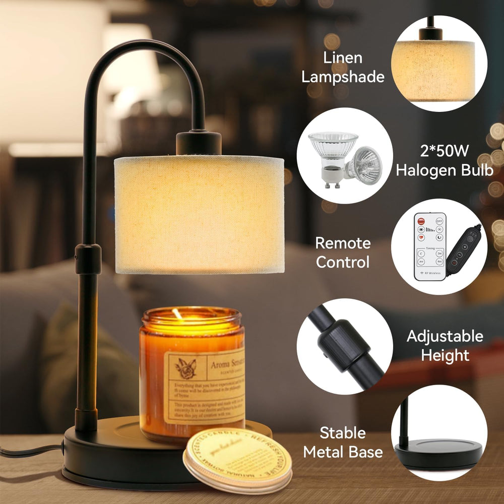 Dimmable Candle Warmer Lamp with Remote Control & Timer