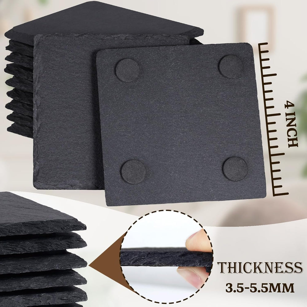 72 PCS Slate Coasters for Laser Engraving, Natural Stone Drink Coaster Bulk
