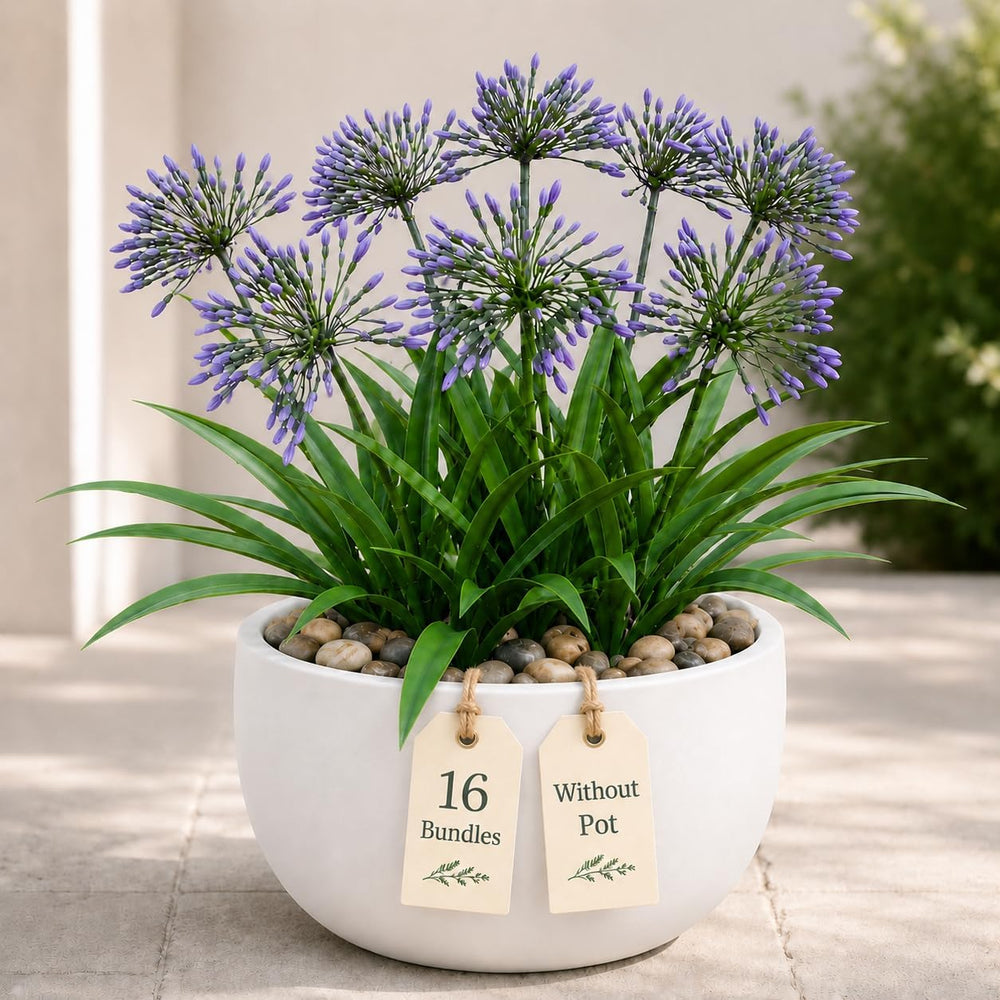 Artificial Agapanthus Flowers - 18.6" Tall 16 Bundles Plant