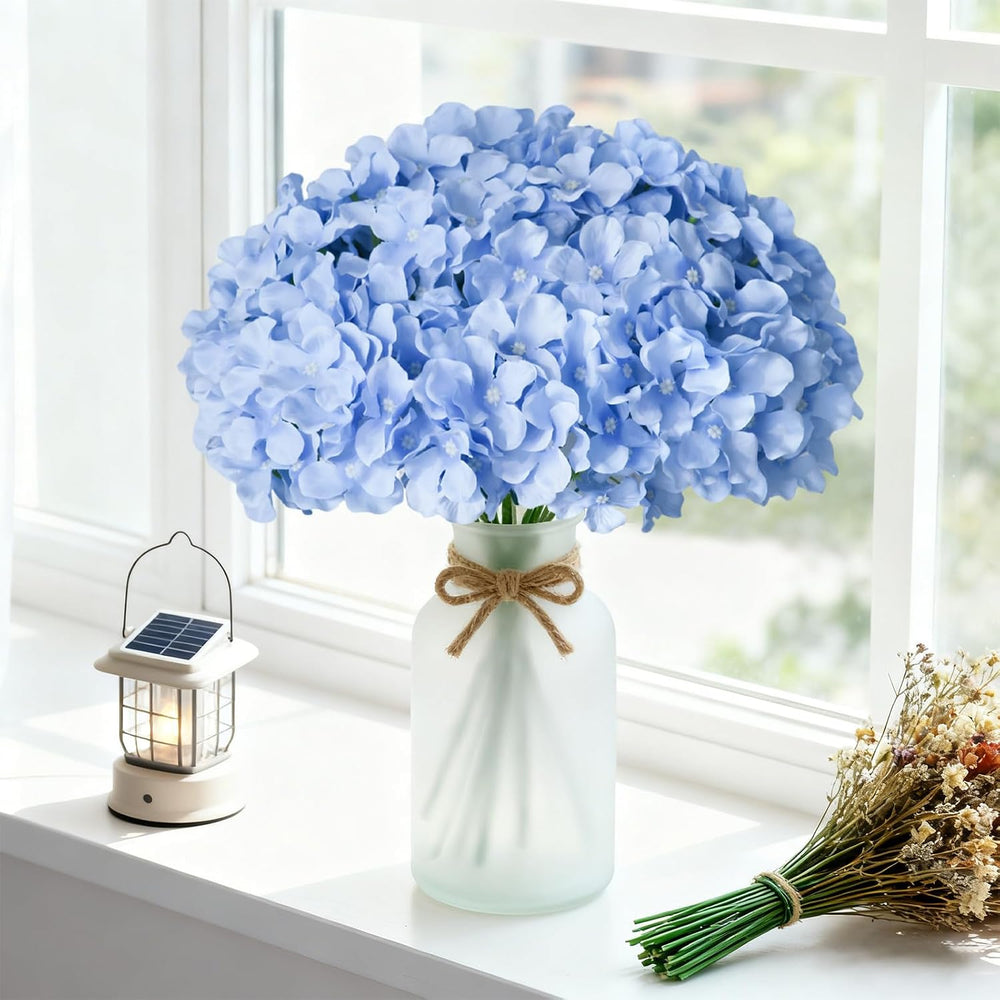100 Pcs Faux Blue Hydrangea Artificial Flowers Bulk Fake Flowers