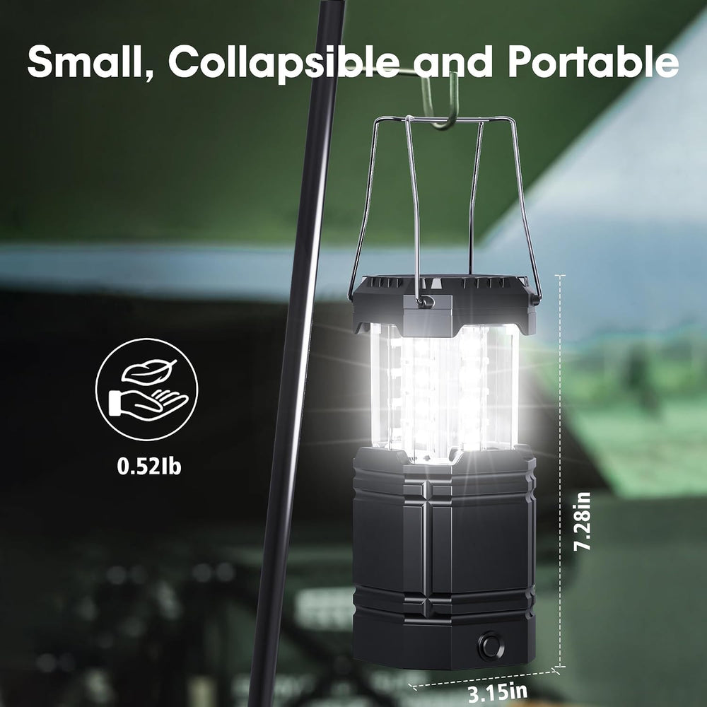 4 Pack Rechargeable Emergency Lanterns for Power Outages, USB-C & Solar B...