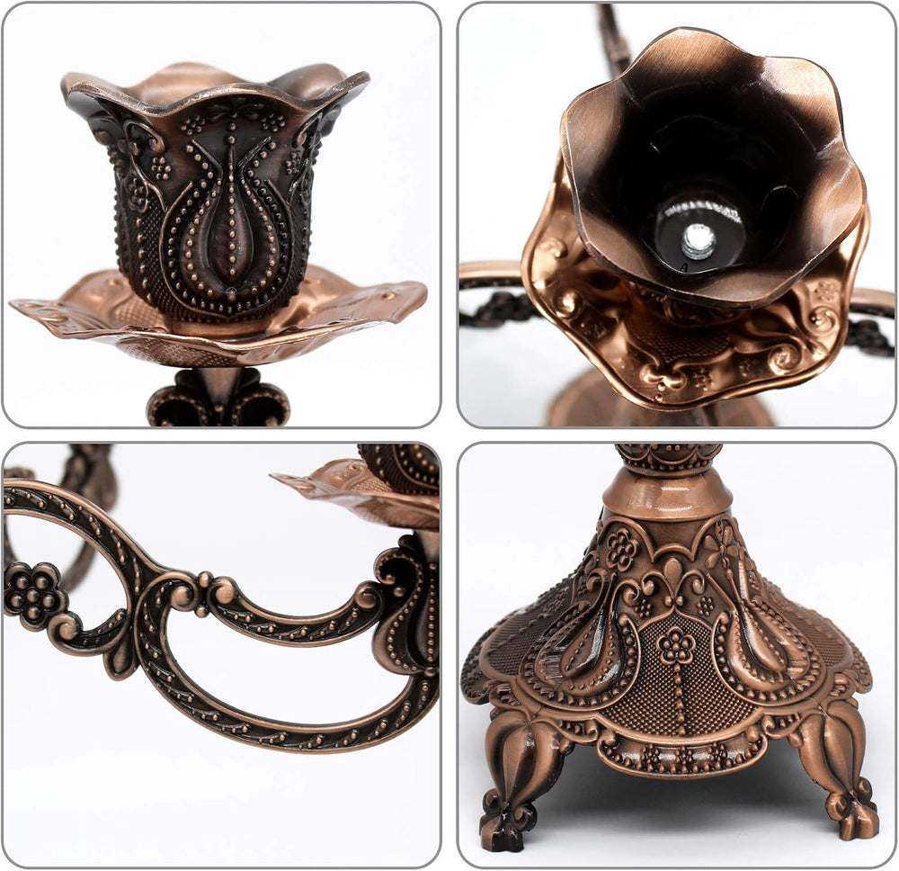 Metal Candelabra 5-Candle 10.1 Inch Tall Candle Holder Stick for Home Wedding...