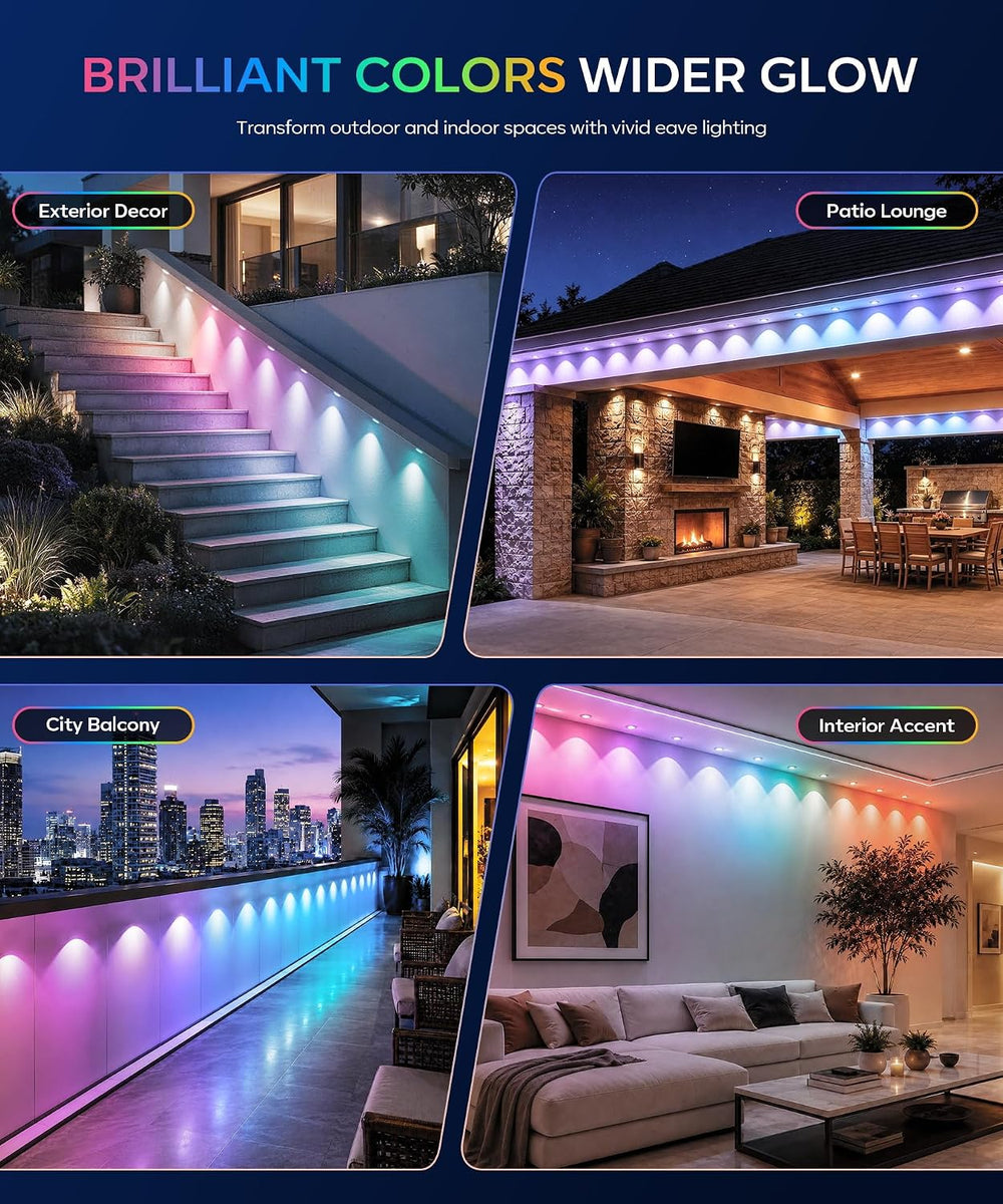 Permanent Outdoor Lights for House, 200ft RGB+IC Christmas LED Light