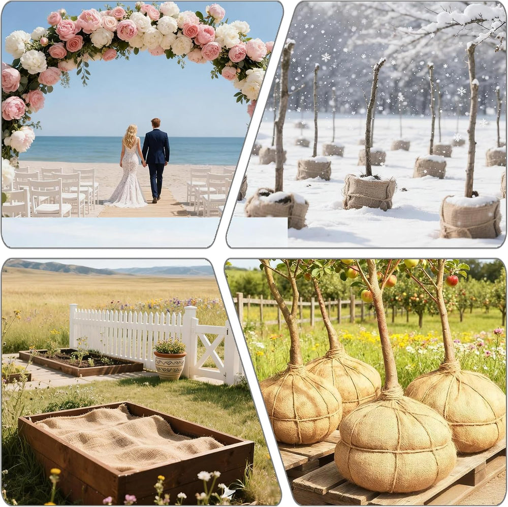 40" x50 Feet Burlap Fabric Natural Burlap Roll Multipurpose Burlap Tree ...
