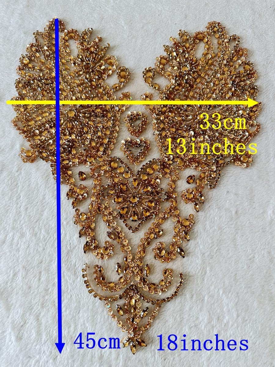 Handmade Bodice Rhinestones Applique Sewing Glass Beads Stones Crystal Trim L...
