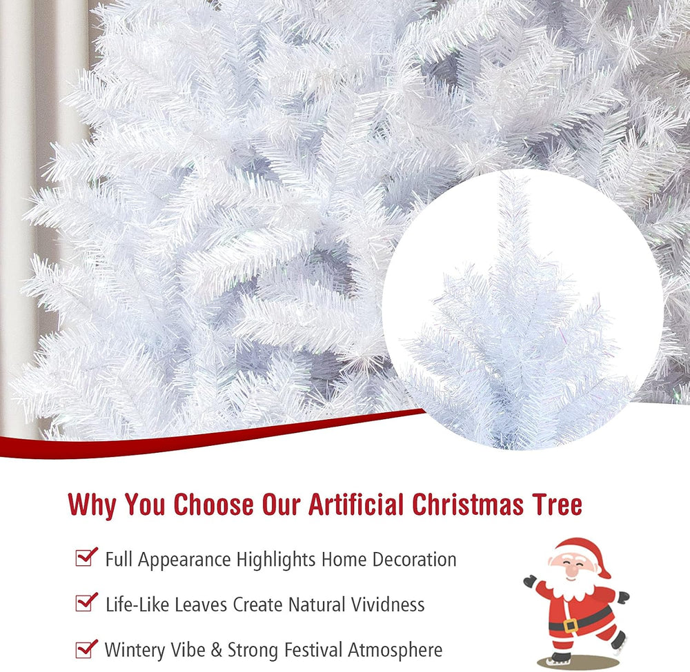 Happygrill 6FT White Christmas Tree Realistic Lush Xmas Tree with 792 PVC &am...