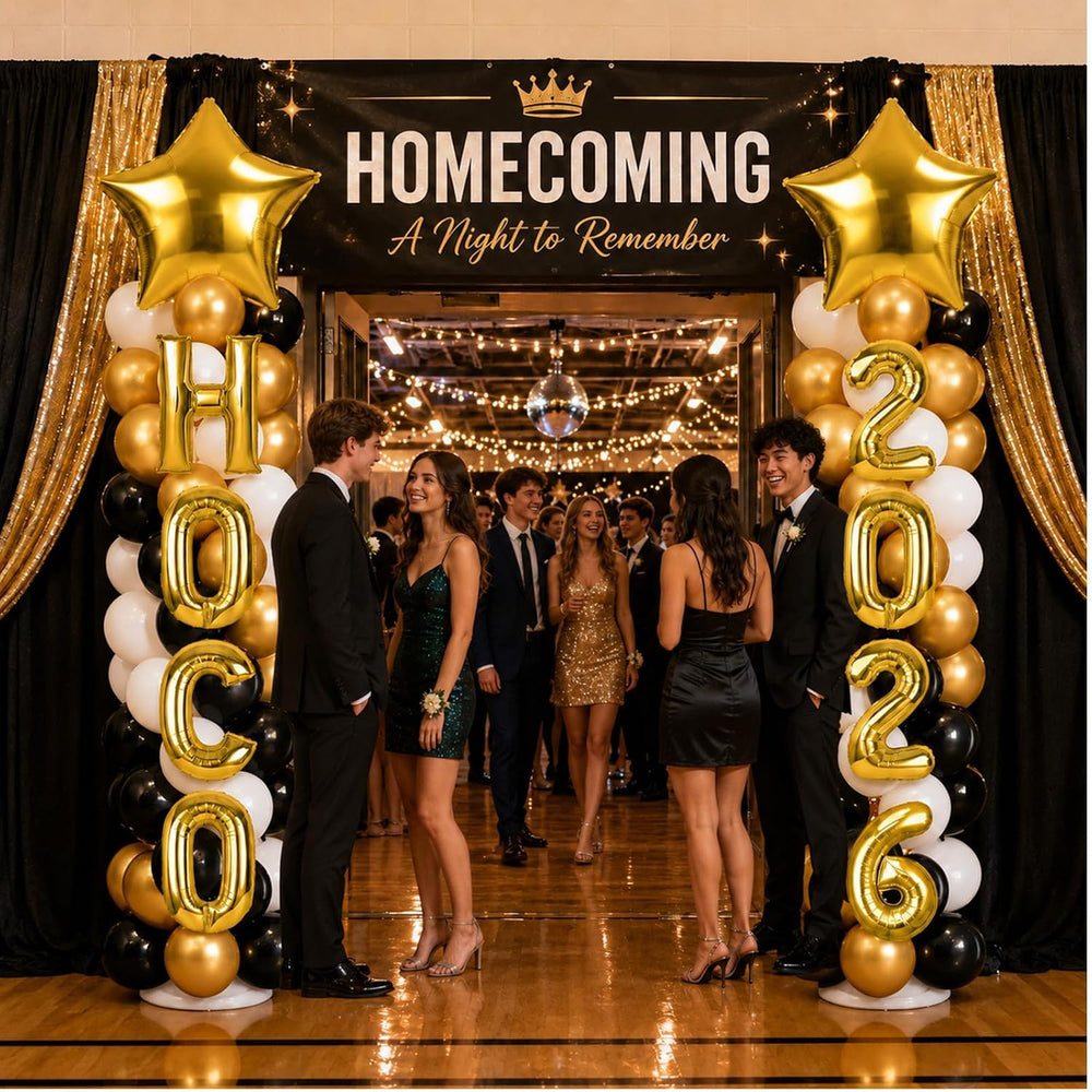 2 Sets Homecoming 2026 Balloon Column Stand Party Decorations Kits with Ballo...