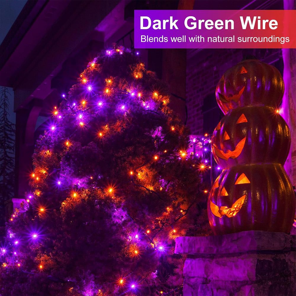2 Pack Halloween Lights, Total 200FT 600 LED Outdoor String Lights
