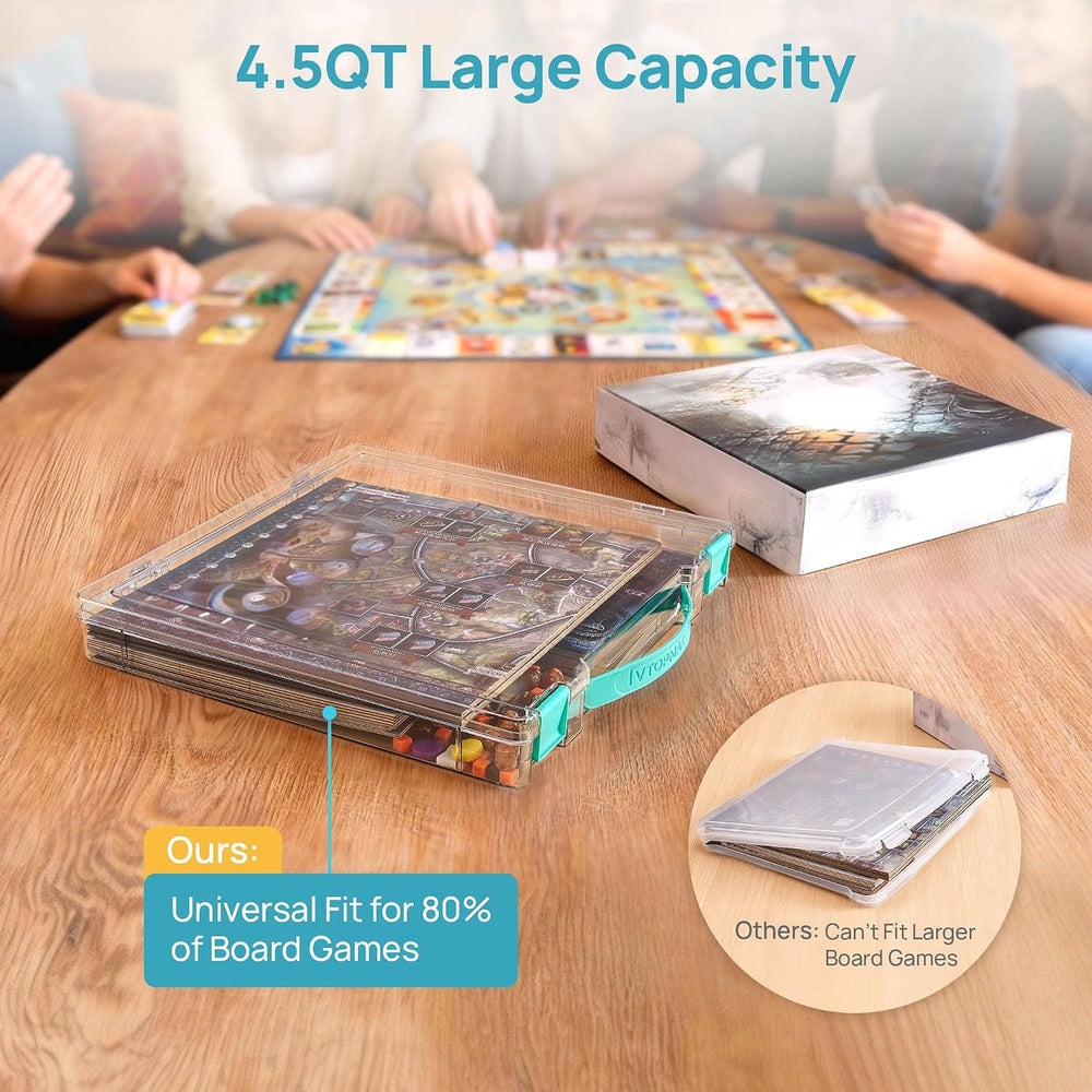 Vtopmart 3 Pack Board Game Storage with Handle and Snap-Tight Latch Lid