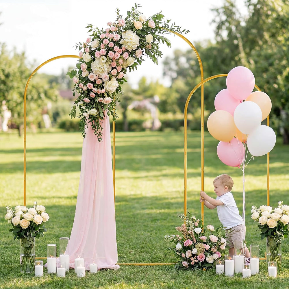 Gold Arch Backdrop Stand Set of 3, 7.2FT 6.6FT 6FT Balloon Arch Stand