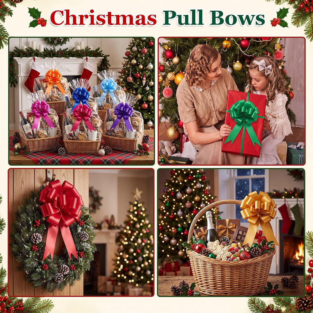 200 Pcs 5 Inch Christmas Pull Bows, Multicolor