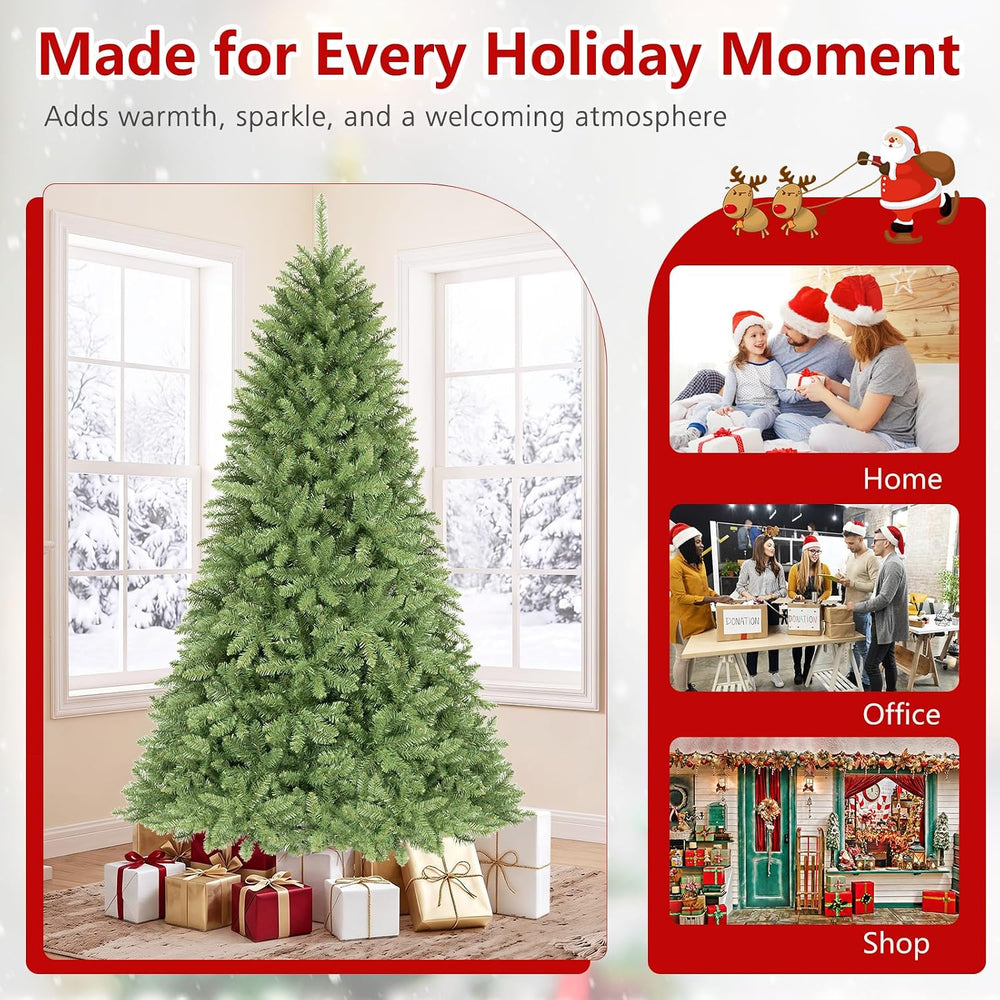 Goplus 6.5 ft Artificial Christmas Tree with 1838 Lush PVC Branch Tips