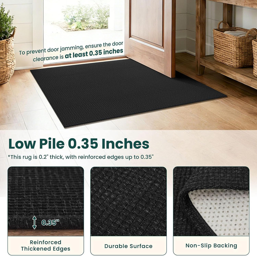 KOZYFLY Black 2.5'x16' Runners Rugs for Hallway, Extra Long Washable ...