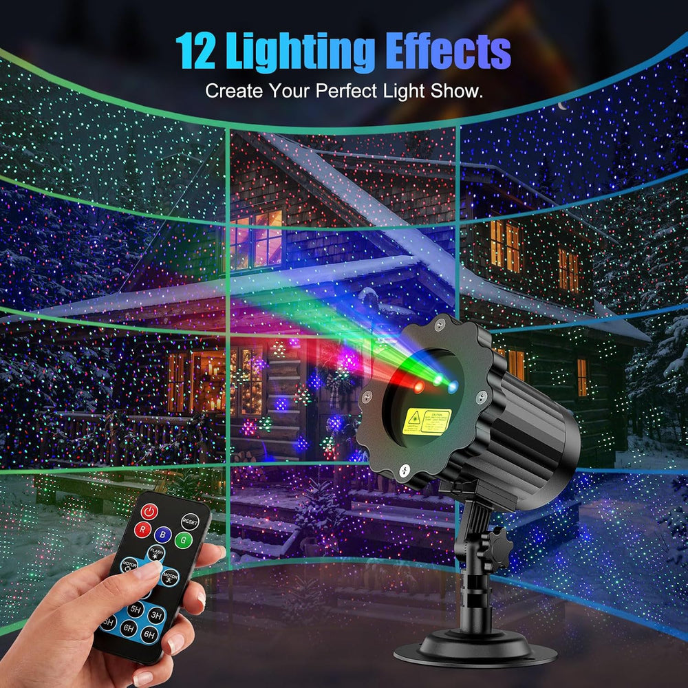 Fimilo Laser Projector Lights Outdoor, RGB Firefly Effect, 12 Moving Effect