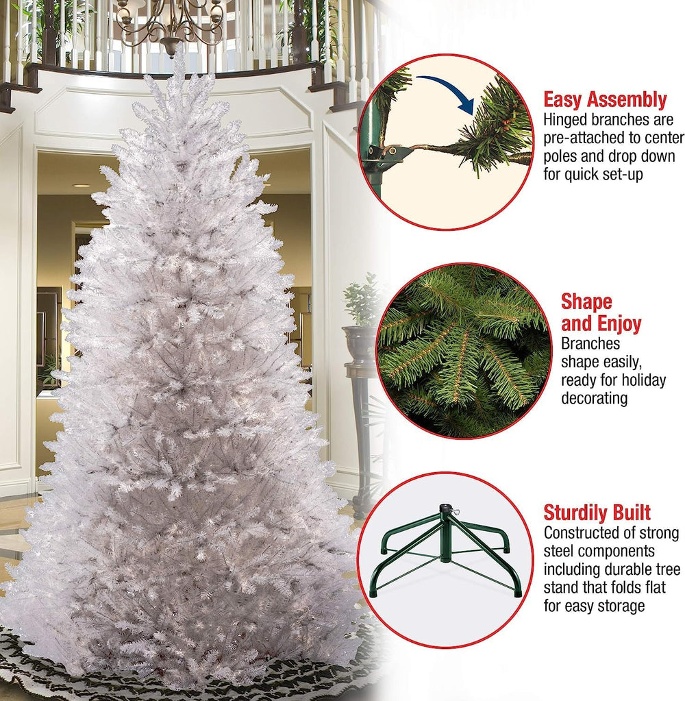 National Tree Company Artificial Full Christmas Tree, White, Dunhill Fir, Inc...