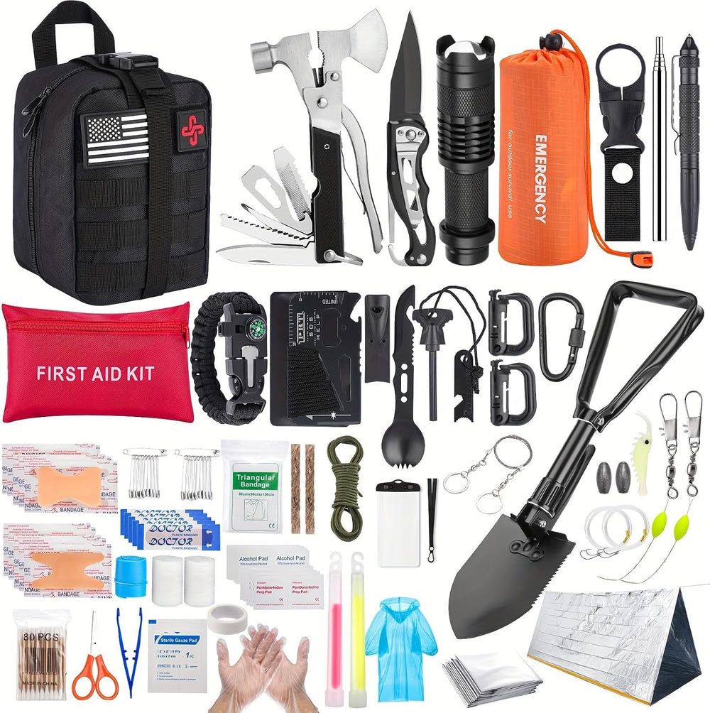 Survival Kit, 252Pcs Survival Gear First Aid Kit with Molle System Compatible...