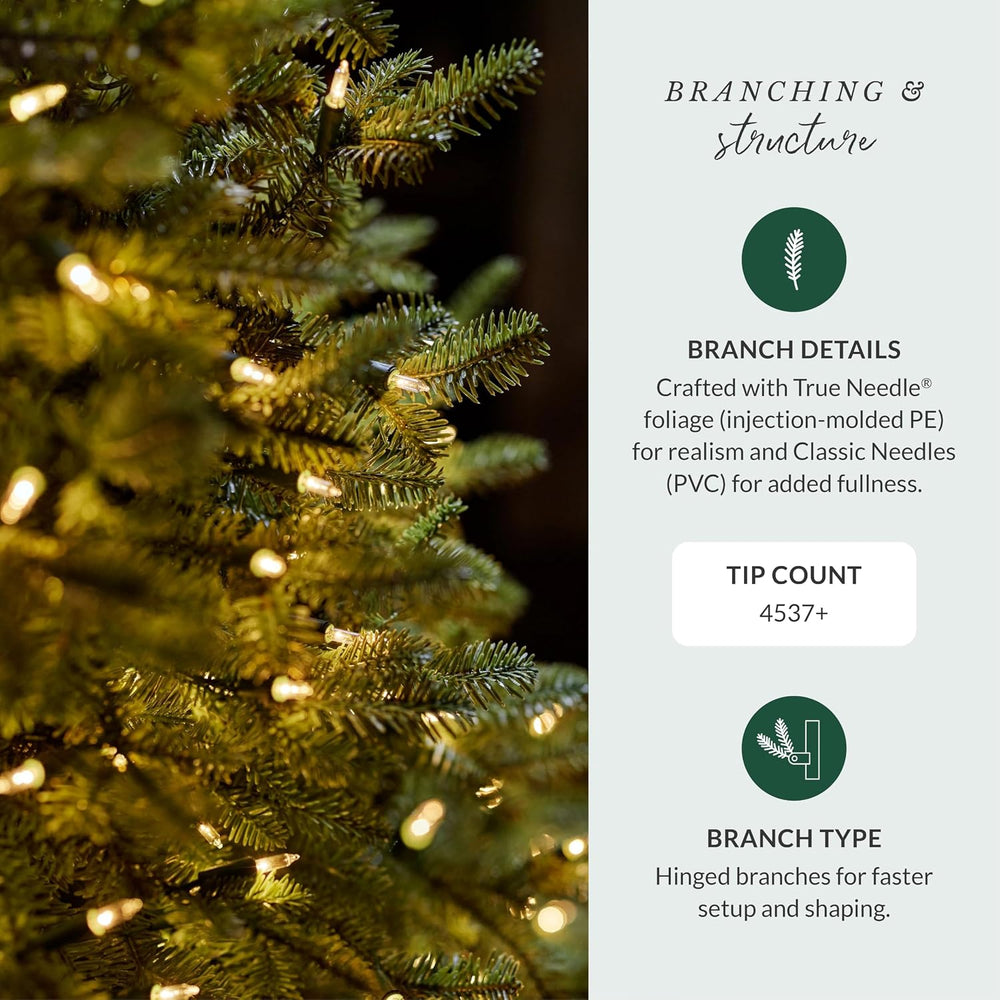 Balsam Hill BH Balsam Fir Full Tree - Realistic Artificial Christmas Tree wit...
