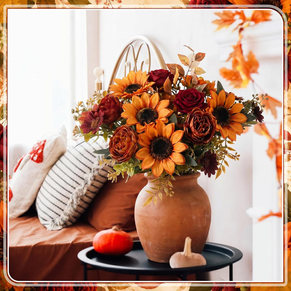 8 Bundles Artificial Fall Flowers