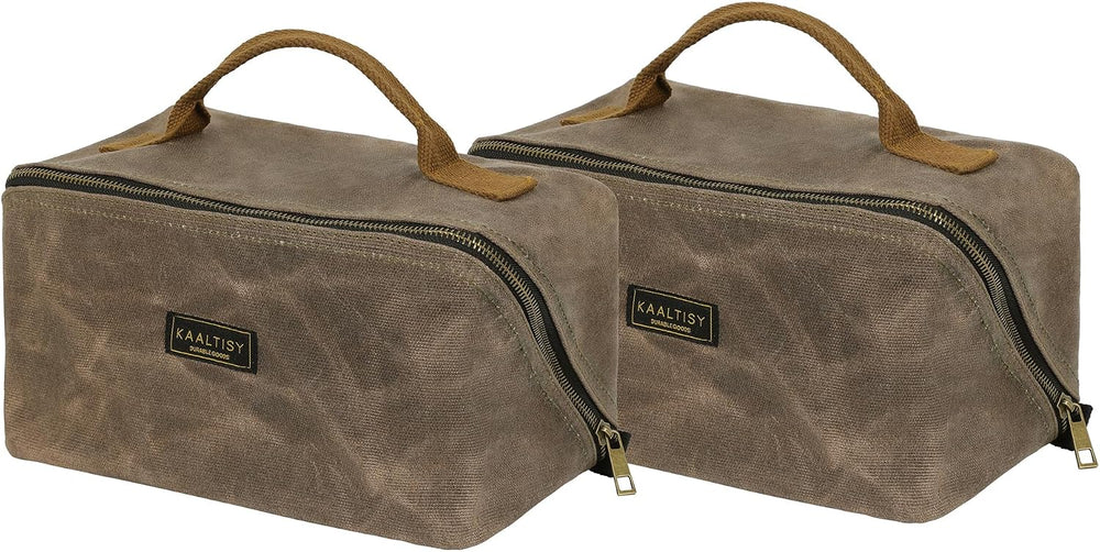 Canvas Tool Bag, Zippered Tool Pouch with Handle, 16 OZ Waxed Canvas Tool Sto...