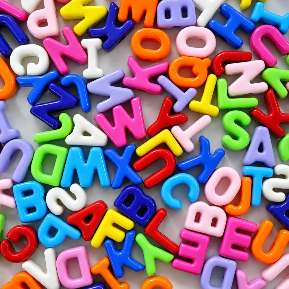 Kasmena 460Pcs Chunky Large Letter Beads DIY Keychain & Bracelet Making Kit