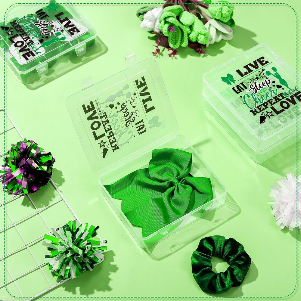 DoubleFill 12 Pcs Large Cheer Bow Box Plastic for Cheer Team Gifts Case Bulk ...