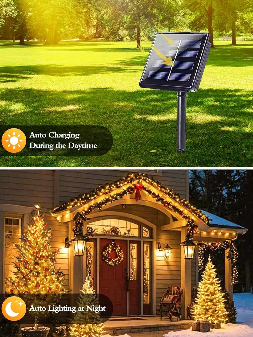 6 Pack Solar Christmas Lights Outdoor, 234FT 600 LED Solar String Lights