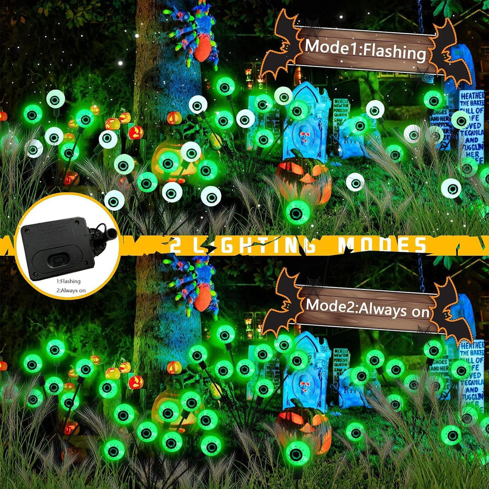 KBG Halloween Decorations Outdoor Solar Scary-Eyeball Lights, 6Pack 48LEDs Gr...
