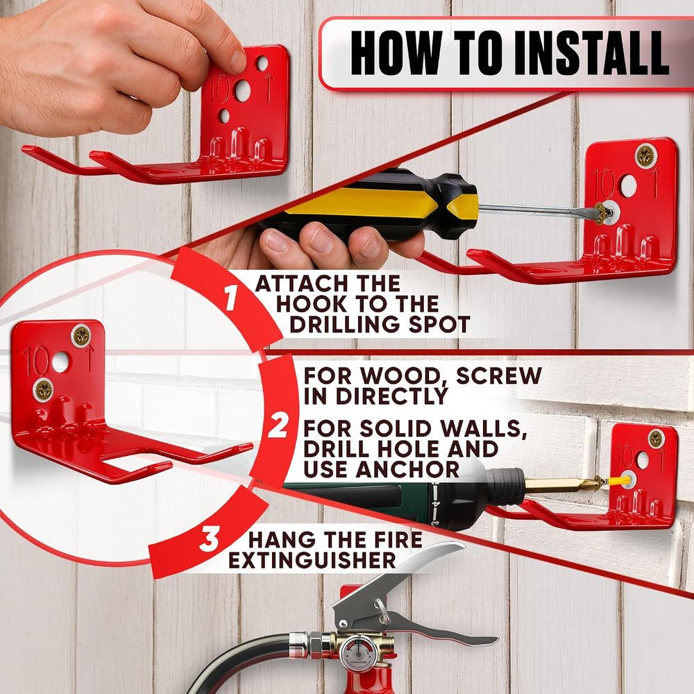 Fire Extinguisher Mount Bracket Set of 16 - Heavy Duty Steel Wall Mount Holde...
