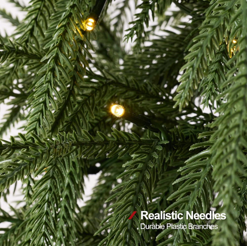 VeriNatural 7ft Prelit Christmas Tree - Artificial Norfolk Pine, 220 LEDs