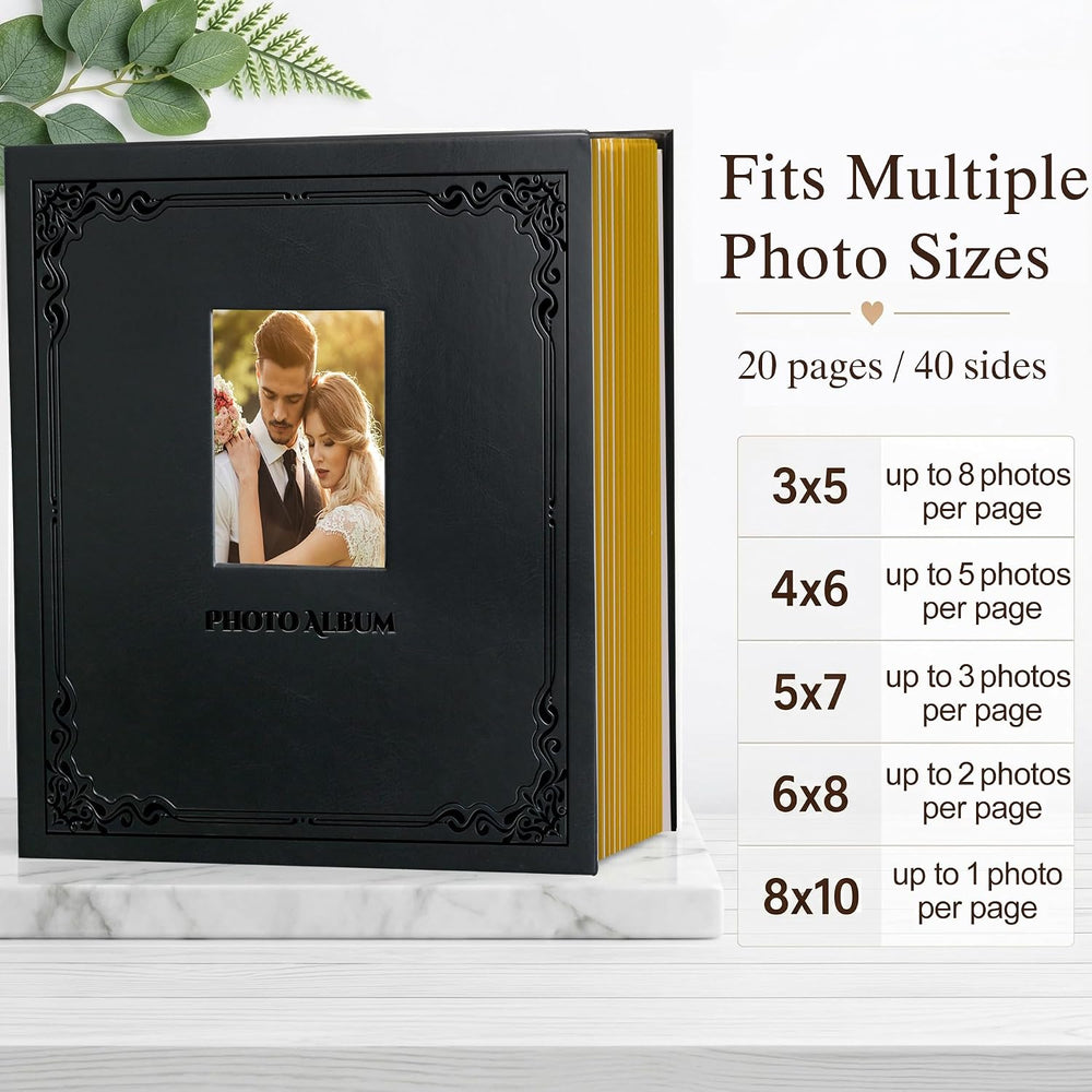 Photo Album Can Hold 3X5 4X6 5X7 6X8 8X10 Photos, Self Adhesive Magnetic DIY ...