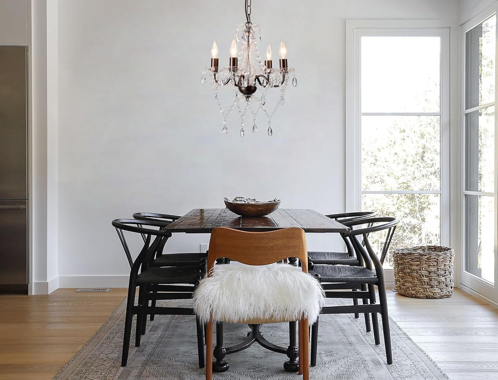LaLuLa Mini Acrylic Crystal Chandelier Modern Farmhouse Bronze Chandeliers Li...